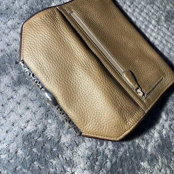 Vintage Brighton Leather Wallet Card Slots Tan Vintage Snap Closure - Picture 6 of 6